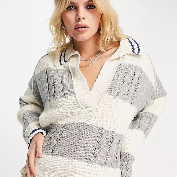 𝓯𝓹 Free People ~ Pembrook Sweater in Ivory Combo - Picture 6 of 13
